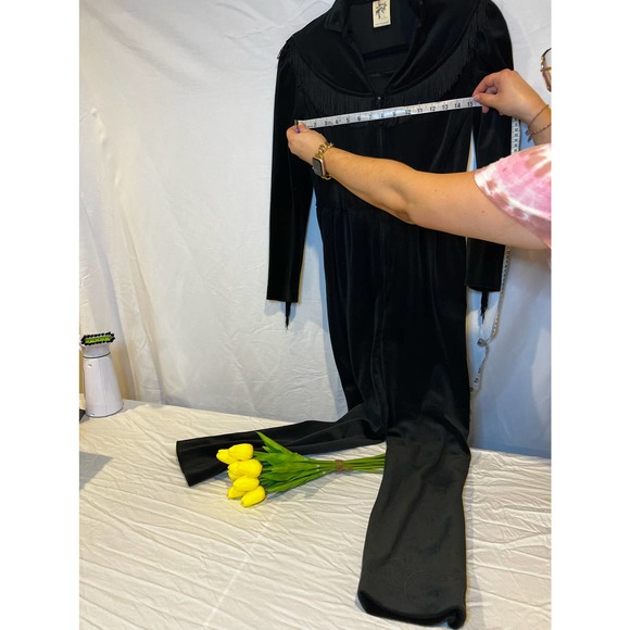 Black Velour Western Style Jumpsuit - Picture 10 of 12